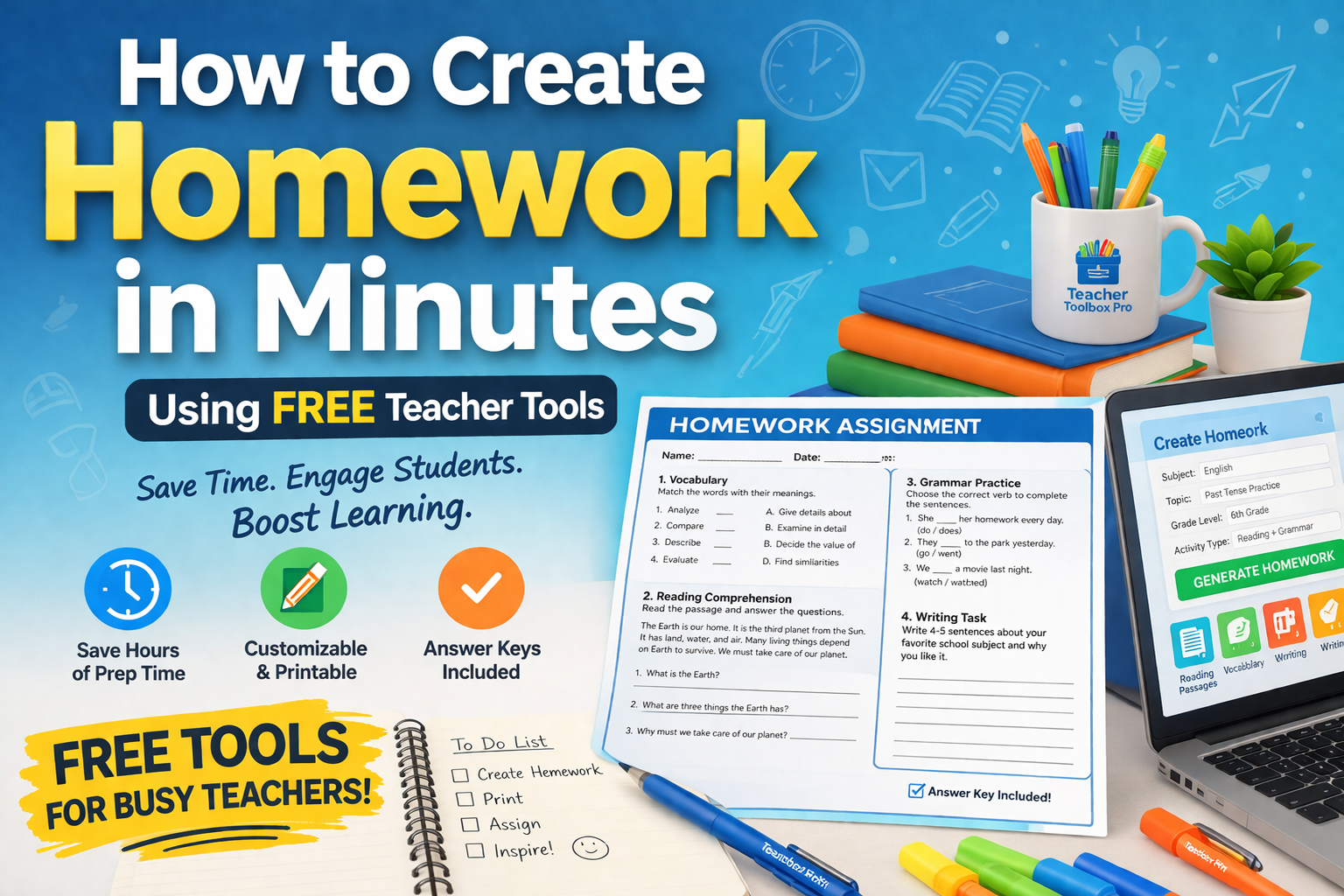 How to Create Homework in Minutes (Using FREE Teacher Tools)