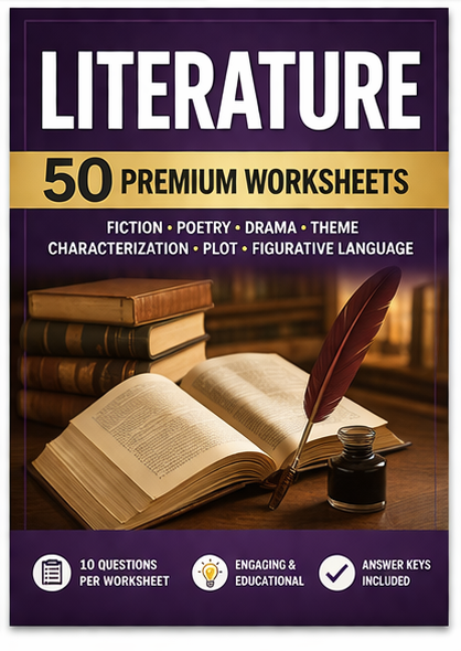 Ultimate Literature Worksheet Pack (50 Printable Worksheets + Answer Keys)