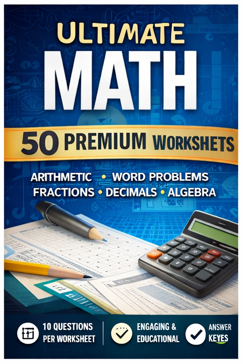 Ultimate Math Worksheet Pack (50 Printable Worksheets + Answer Keys)